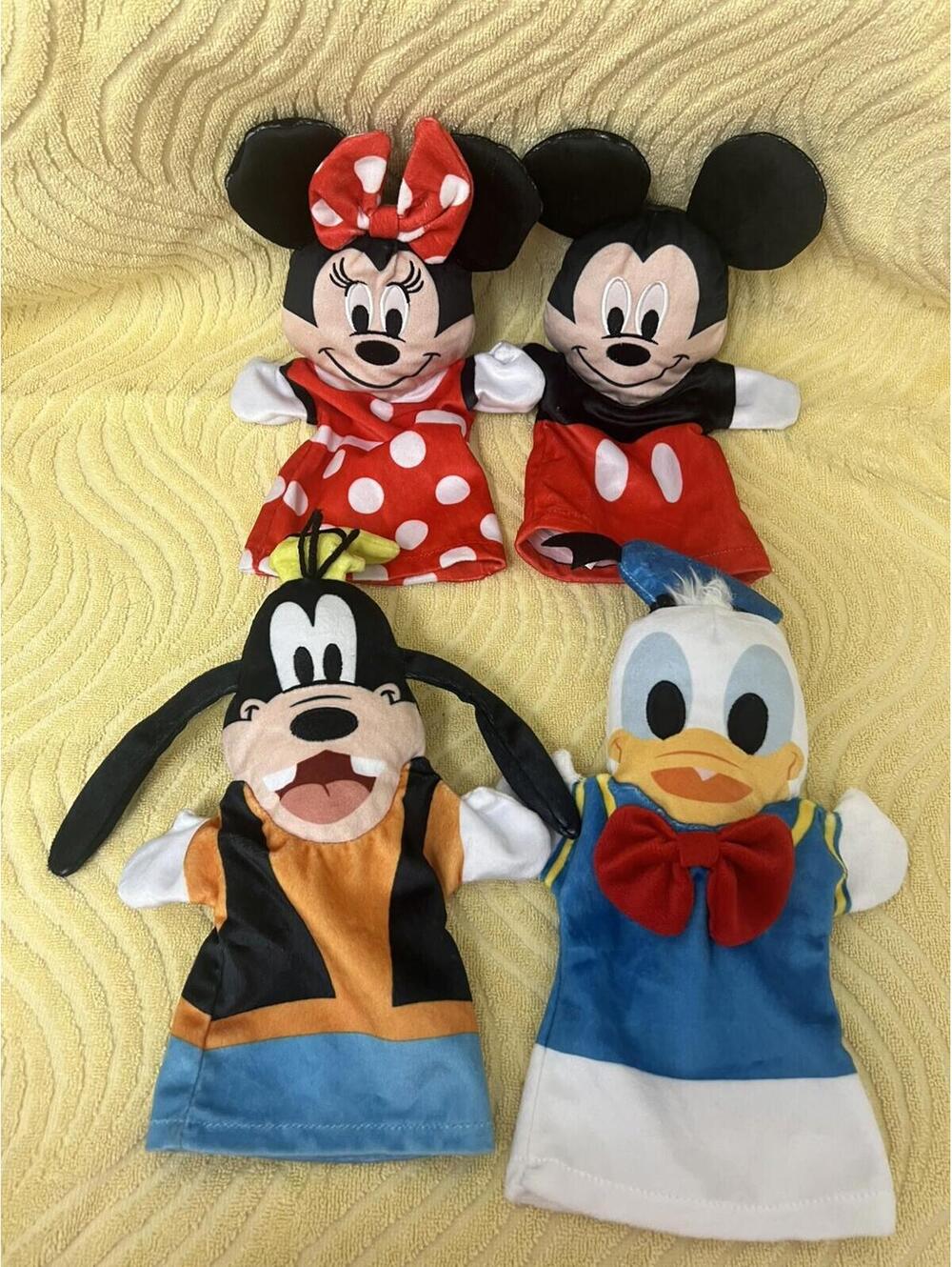 Lot 4 Melissa & Doug Hand Puppets Disney Mickey Mouse, Minnie, Goofy, Donald